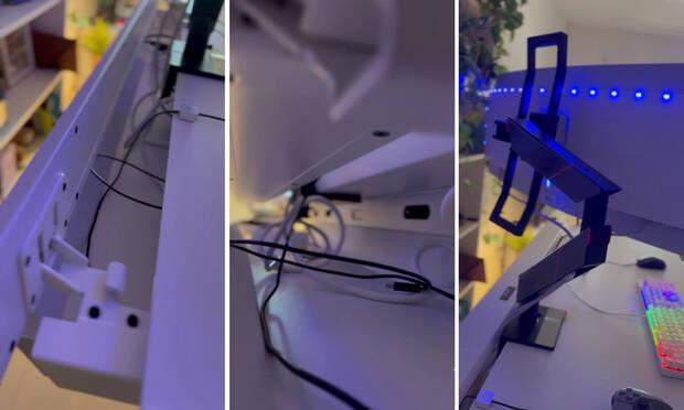 Gestión de cables de la mesa elevable Secretlab Magnus Pro.