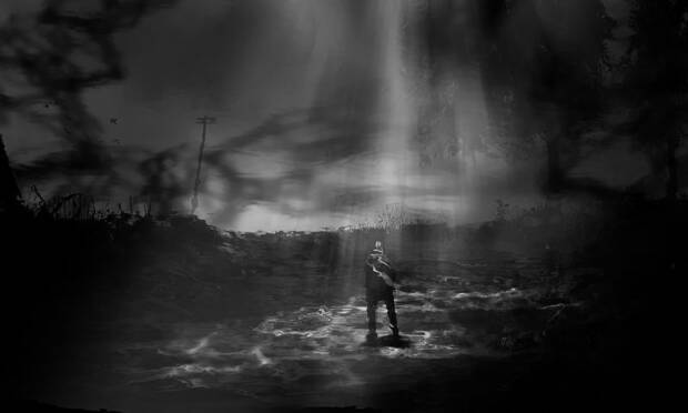 Alan Wake mira a la oscuridad que lo rodear�a una vez m�s.