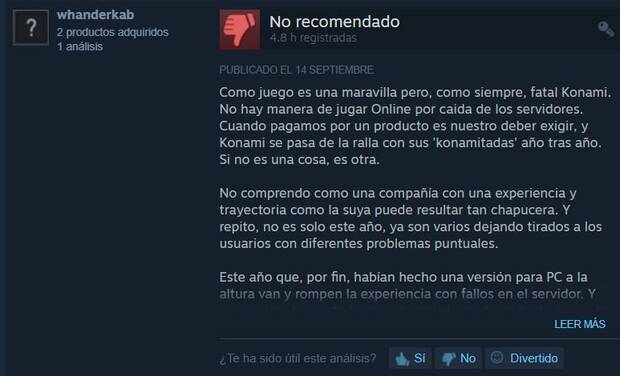 El online de Pro Evolution Soccer 2018 arregla sus problemas en PC Imagen 2
