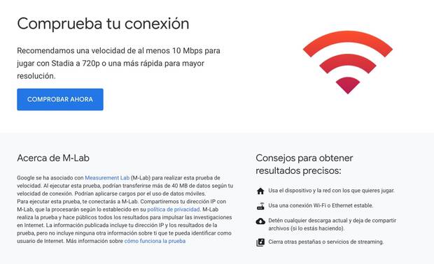 Google Stadia: Comprueba con este test si tu conexin de internet es ptima Imagen 2