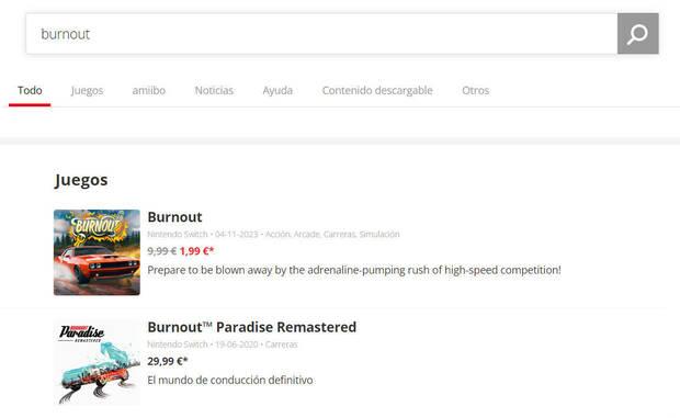 Resultados de bsqueda por Burnout en la eShop