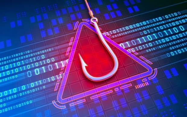 Representacin artstica de un ciberataque de phishing