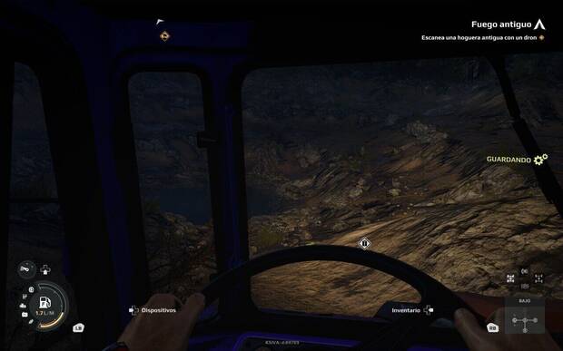 La orografía del terreno está repleta de desafíos, que se vuelven más complicados de noche por la falta de visibilidad. (Captura en Steam Deck)