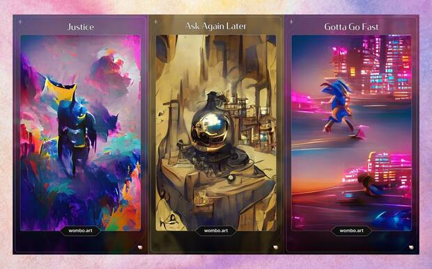 5 apps gratis para crear im�genes con IA: im�genes de muestra de WOMBO Dream