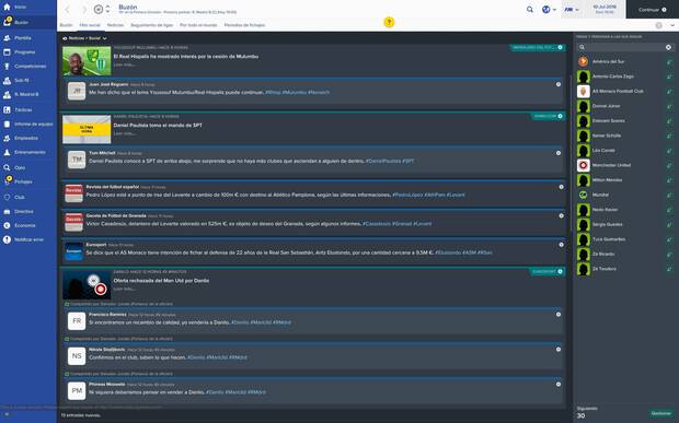 El feed social, una especie de Twitter ficticio dentro del juego, nos ayudará a saber qué opinan los aficionados de nosotros. Tendrá bastante peso.