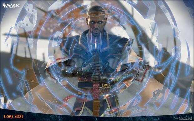 Teferi es el gran protagonista del nuevo set. El mago azul, caminante de planos del tiempo, tiene varios trucos interesantes.