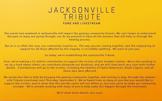 EA donar 1 milln de dlares a las vctimas de Jacksonville Imagen 2