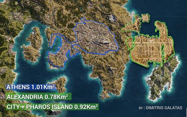 El mapa de Assassin's Creed Odyssey es casi 3 veces mas grande que en Origins Imagen 5