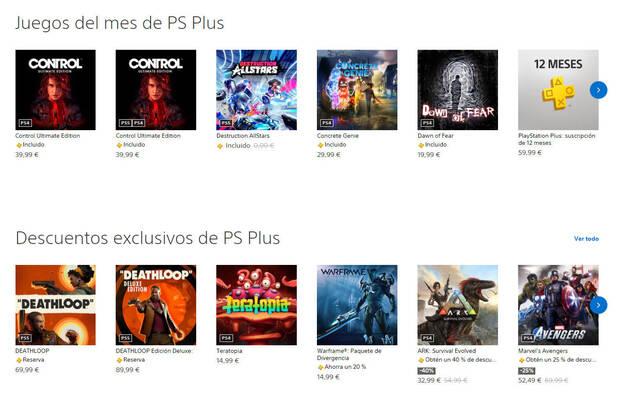 PS Plus dentro de PS Store