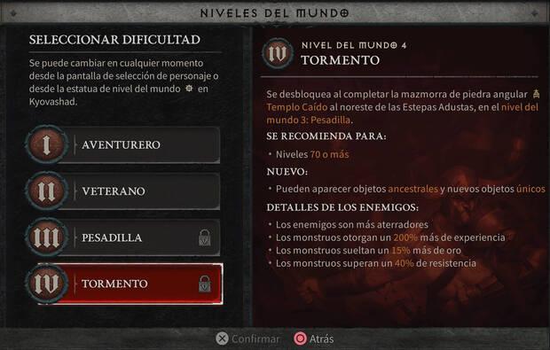 Diablo 4 - Nivel de mundo 4 - Tormento
