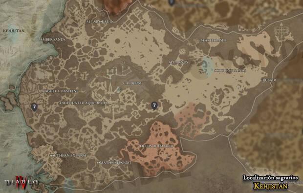 Diablo 4 - Localización de todos los sagrarios en Kehjistan