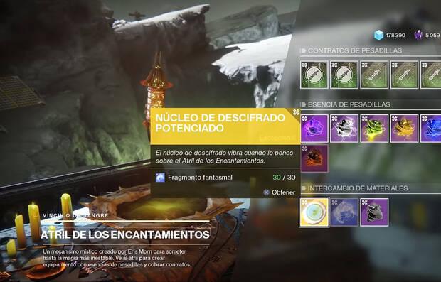 Destiny 2 conseguir Divinidad - comprar núcleo de descifrado potenciado