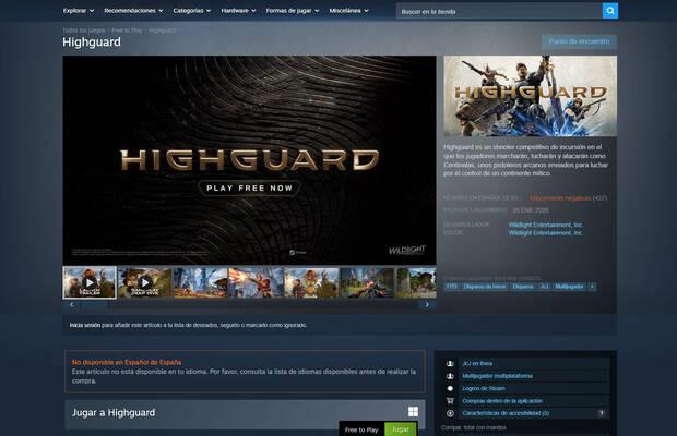 Highguard - Descargar gratis en PC p�gina de Steam