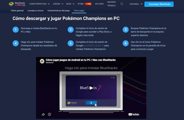 C�mo descargar gratis en PC el emulador BlueStacks y jugar a Pok�mon Champions