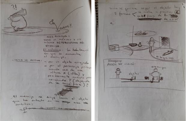 Bocetos de diseño de combate de Vaello para 'Blade'.