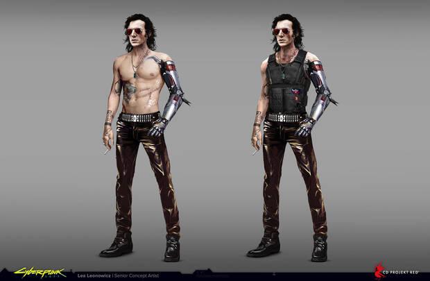 Diseńos originales de Johnny Silverhand en Cyberpunk 2077.