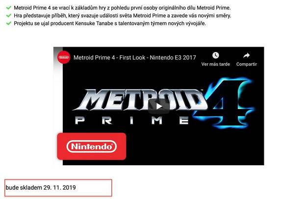 Una tienda fecha a Metroid Prime 4 para el 29 de noviembre Imagen 2