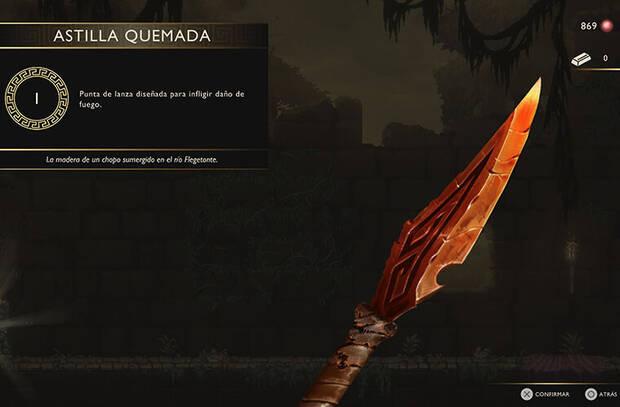 God of War Sons of Sparta - Punta de lanza Astilla quemada