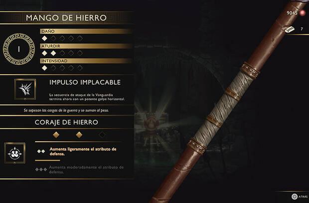 God of War Sons of Sparta - Empu�adura de lanza Mango de hierro