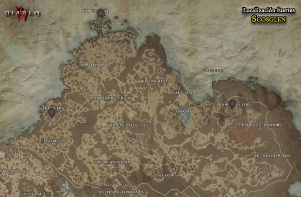 Diablo 4 - Localización de todos los fuertes en Scosglen
