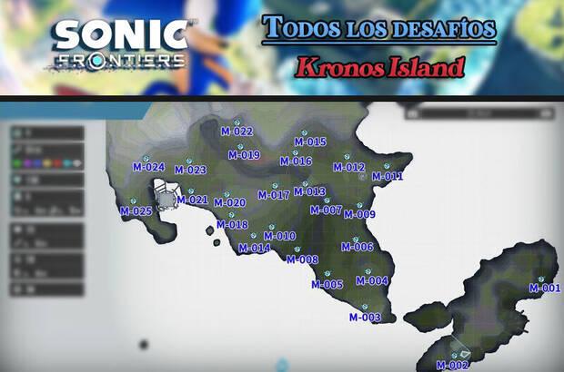 Sonic Frontiers - Mapa completo con todas las ubicaciones de desafíos en Kronos Island