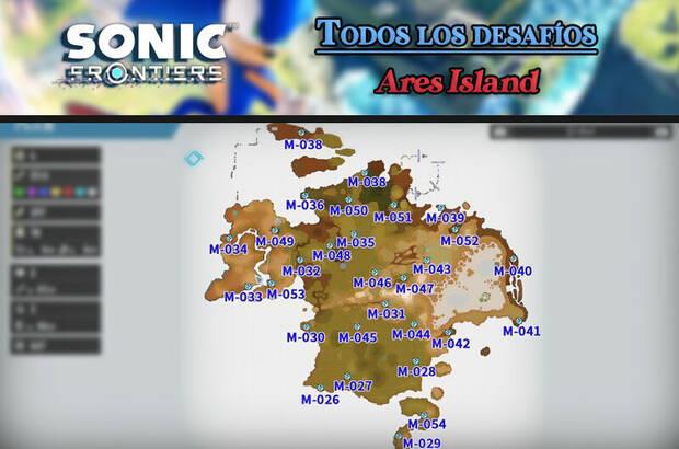 Sonic Frontiers - Mapa completo con todas las ubicaciones de desafíos en Ares Island