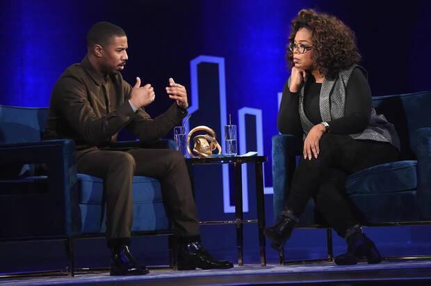 Michael B. Jordan en una entrevista con Oprah Winfrey