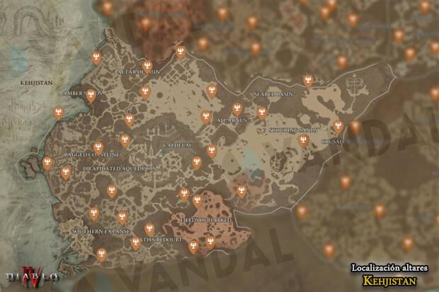 Diablo 4 - Localización de todos los altares de Lilith en Kehjistan