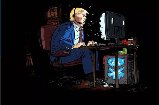 Una pancarta publicitaria compara a Trump con un mal jugador de Overwatch Imagen 4