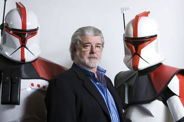 Star Wars y George Lucas con soldados Clon