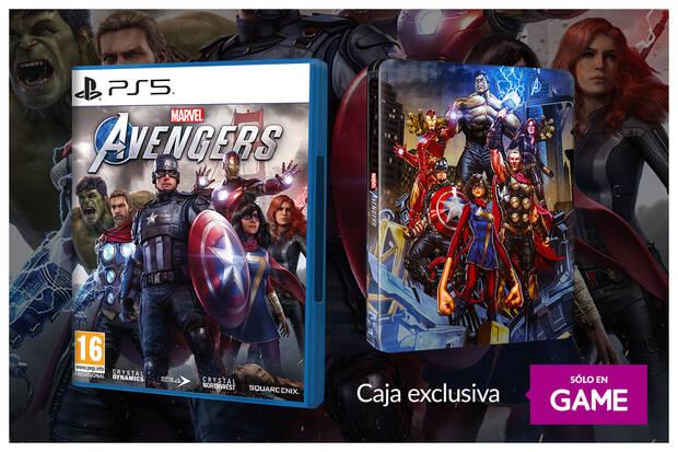 Caja metlica de Marvel's Avengers exclusiva de GAME.