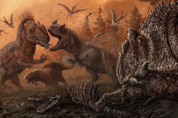 Dinosaurios comiendo