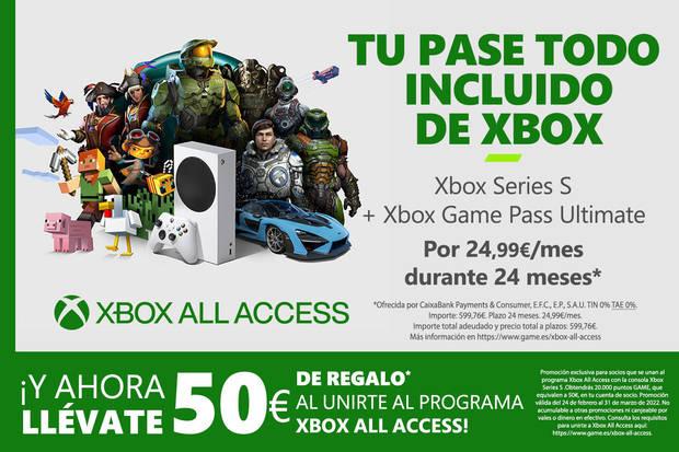 XBOX Series en GAME con Xbox Game Passs Ultimate y 50 euros de regalo