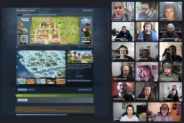 El equipo actual de Abylight durante una reunión por videollamada, preparando la salida al acceso anticipado de One Military Camp.