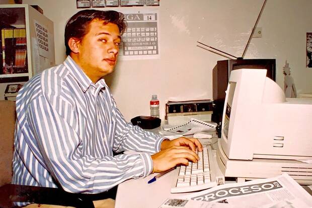 Sanz en la redacción de Mega Sega en 1993.