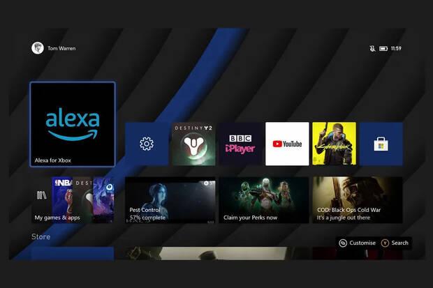 Aplicacin de Alexa en Xbox. Captura de The Verge.