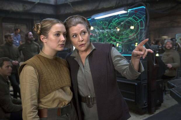 Billie Lourd y Carrie Fisher en Star Wars
