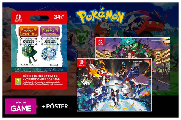 Pokmon Escarlata y Prpura pase de expansin y regalo pster exclusivo a doble cara