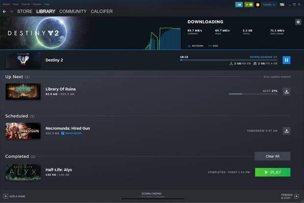 Steam actualizacin descargas y biblioteca