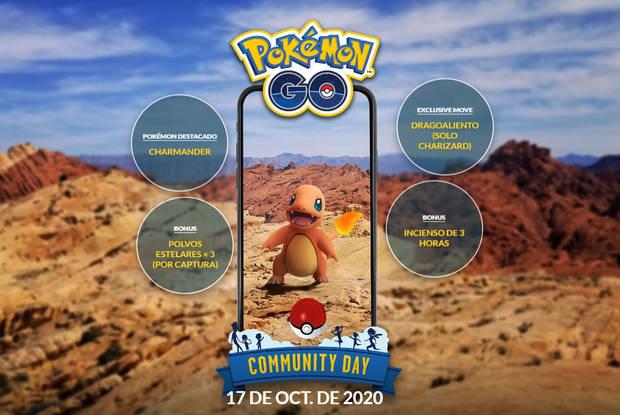 Caractersticas del evento Da de la comunidad de Charmander, octubre 2020