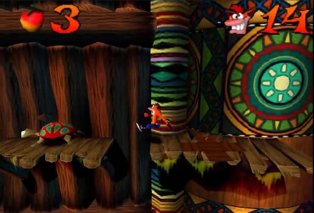 El juego tambi�n inclu�a segmentos de corte 2D. El marcador de las vidas es puro Looney Toones.