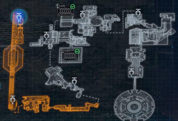 Pragmata - Mapa de la zona Puerto - Entrada del sector Puerto central