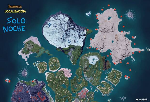 Palworld - Mapa con la localizaci�n del Pal Pengullet Lux