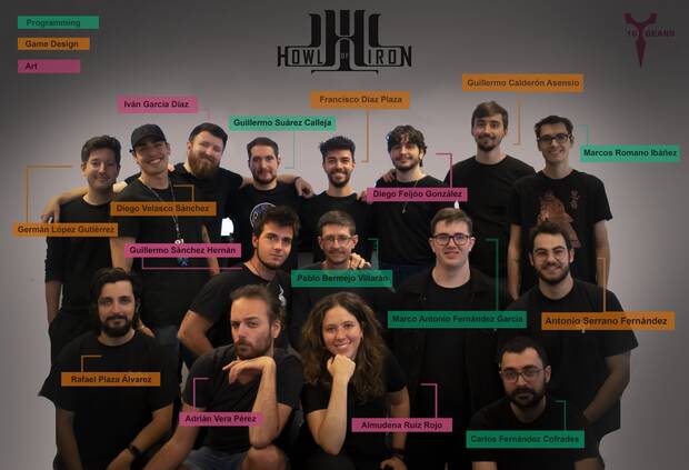 Los integrantes de 16 Gears, el equipo que trabaja en 'Howl of Iron'. Hay 5 programadores, 6 diseñadores y 5 artistas.