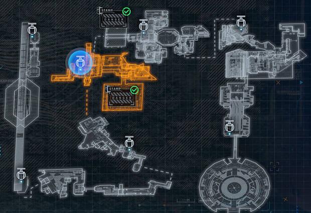 Pragmata - Mapa de la zona Laboratorio de regolito del sector Puerto central