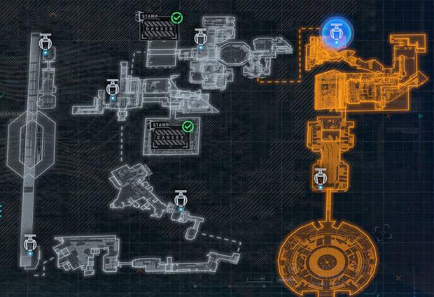 Pragmata - Mapa de la zona Ascensor orbital del sector Puerto central