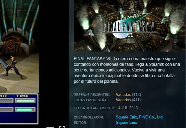 Final Fantasy VII recibe cr�ticas en su nueva versi�n para Steam