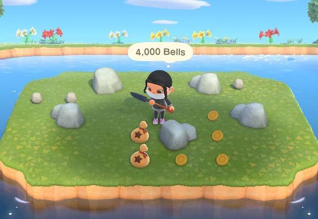 Animal Crossing: New Horizons - Golpea la roca que da dinero para ganar bayas