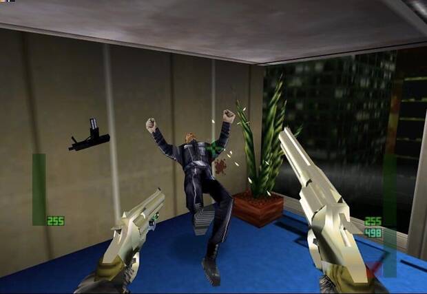 Fotograma promocional de la jugabilidad del primer nivel de Perfect Dark