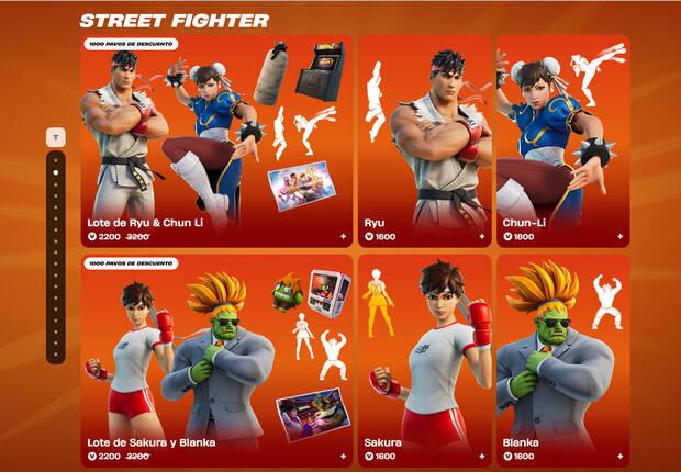 Skins de Street Fighter en Fortnite.